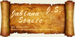 Jablana Stašić vizit kartica